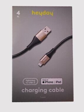 Heyday Lightning to USB-A Cable - Black and Gold